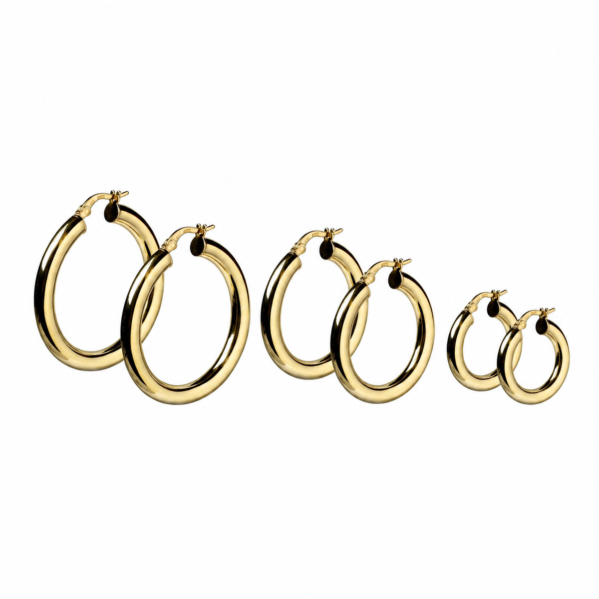 10K Gold Bethany Thick Hollow Hoops