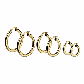 10K Gold Bethany Thick Hollow Hoops