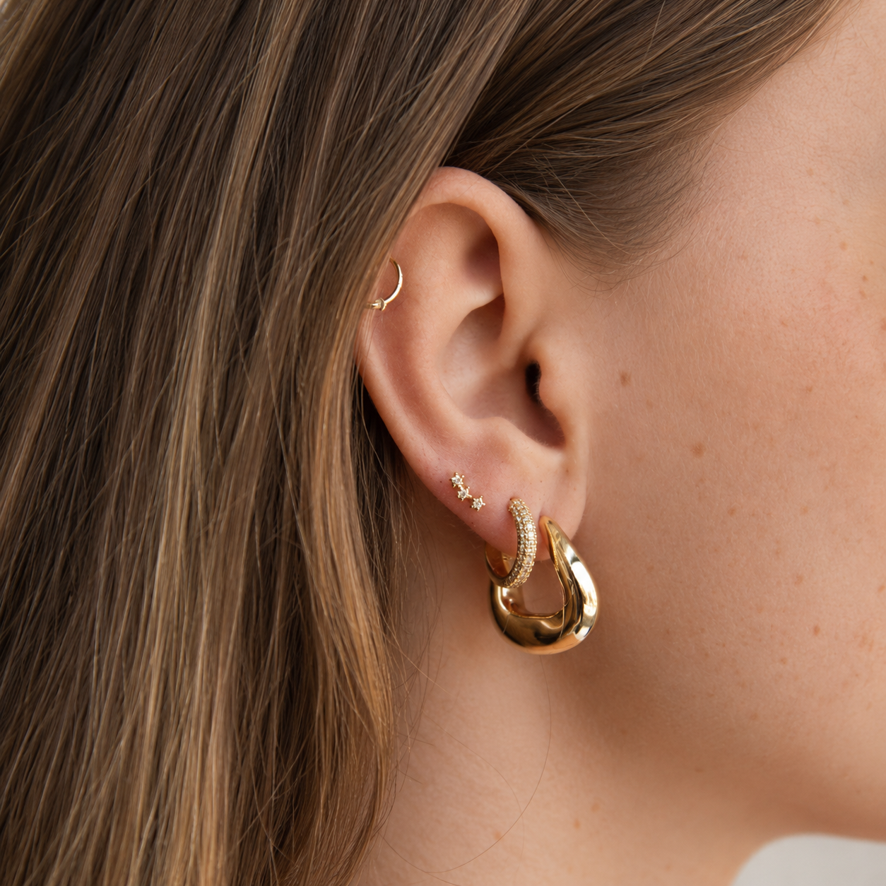 Clara Sparkly Thick Hoops