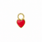 14K Gold Enamel Heart Charm