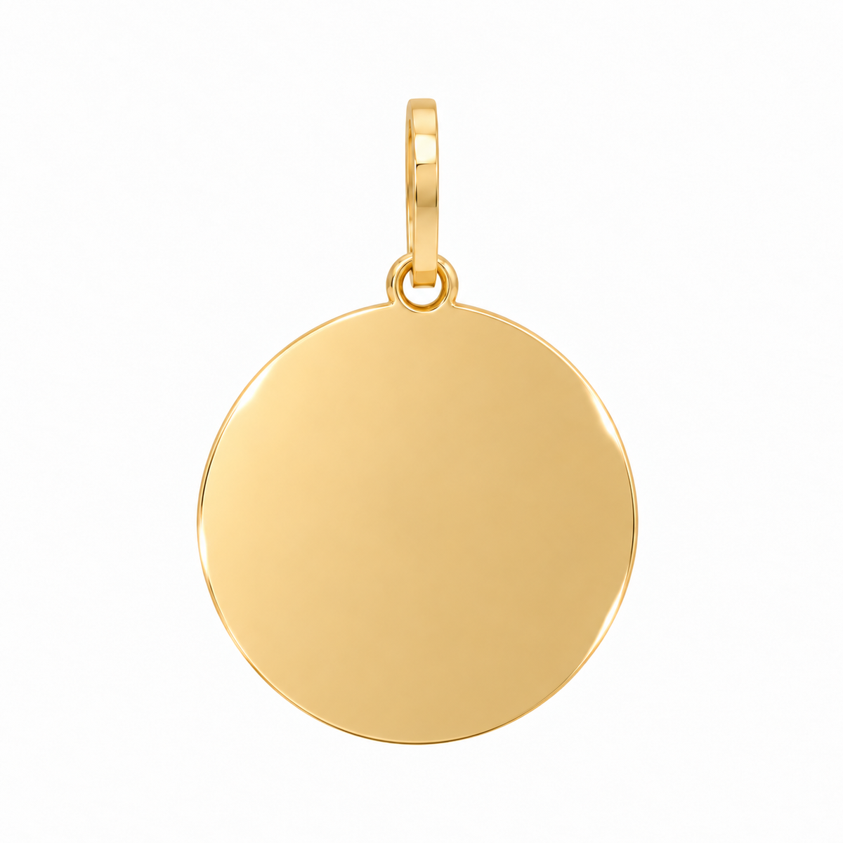 10K Gold Engravable Medium Round Charm