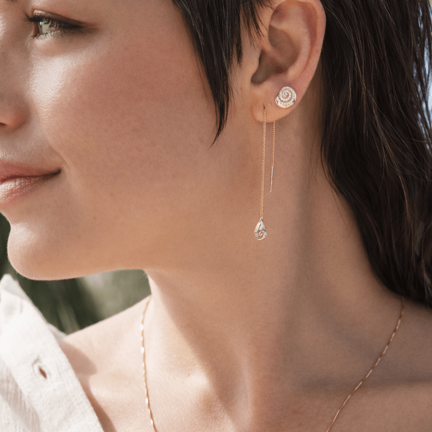 Pearl & Shell Threader Earrings