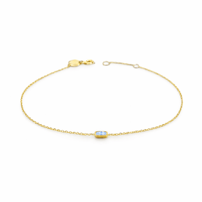 10K Gold Single Baguette Cut Bracelet