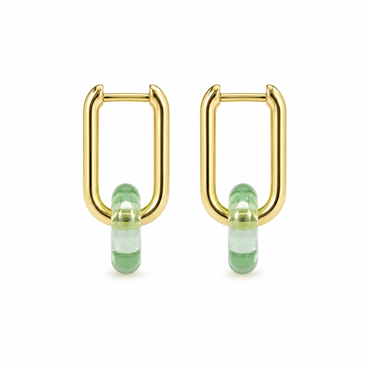 Hand-Torched Emerald Green Foam U Hoops