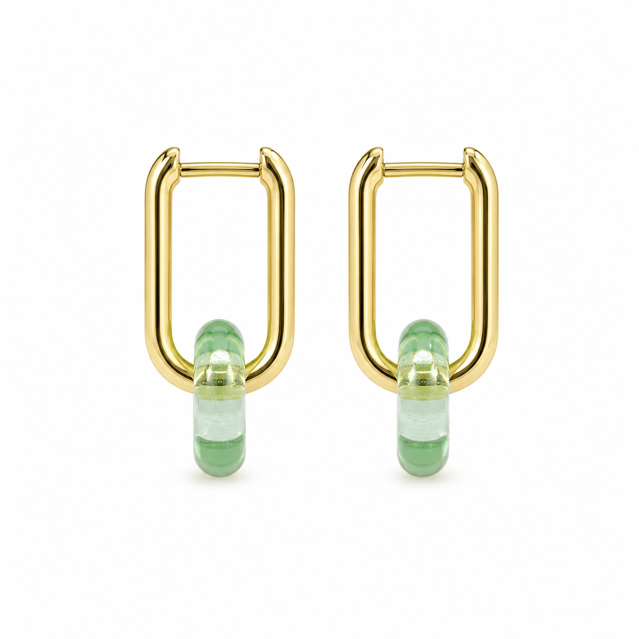 Hand-Torched Emerald Green Foam U Hoops