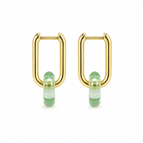 Hand-Torched Emerald Green Foam U Hoops