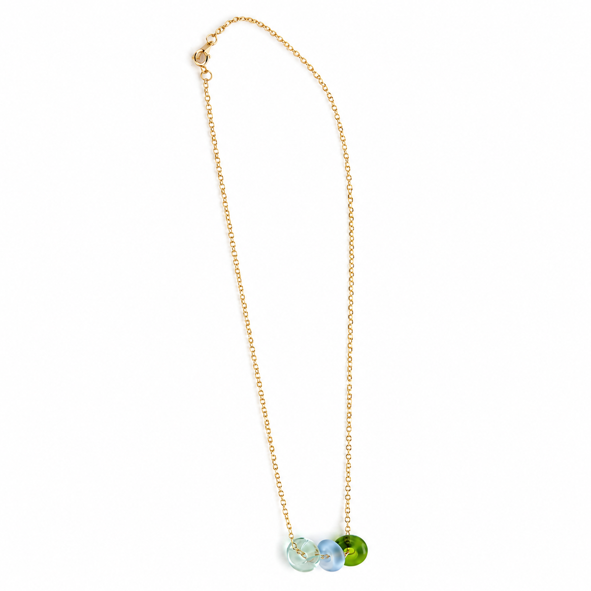 Glass Blown Beads Trio Necklace