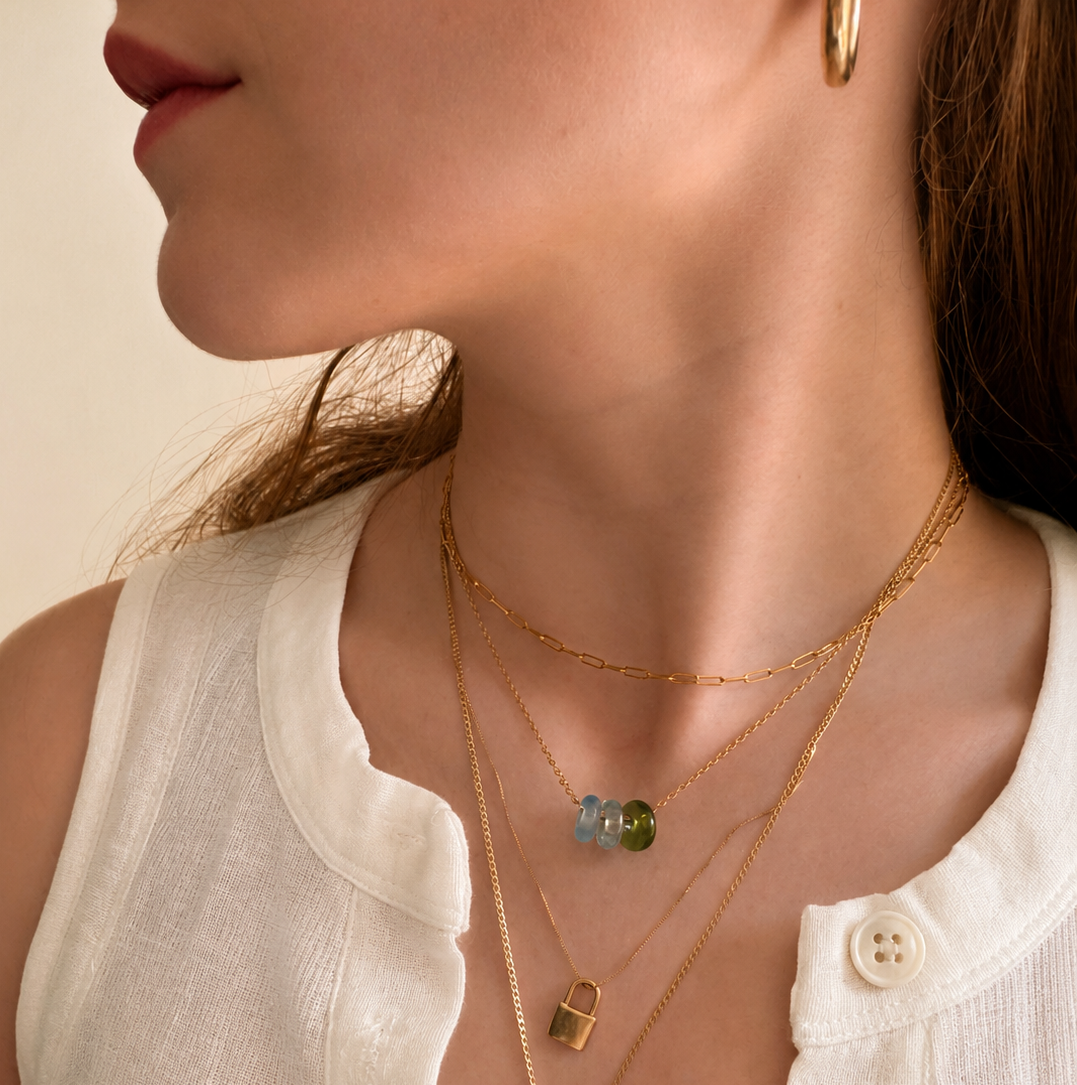 Hand-Torched Beads Trio Necklace