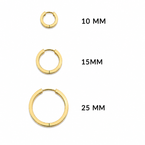 size guide for thin gold hoops