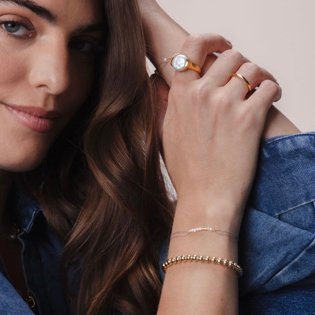 gold filled ball bracelet