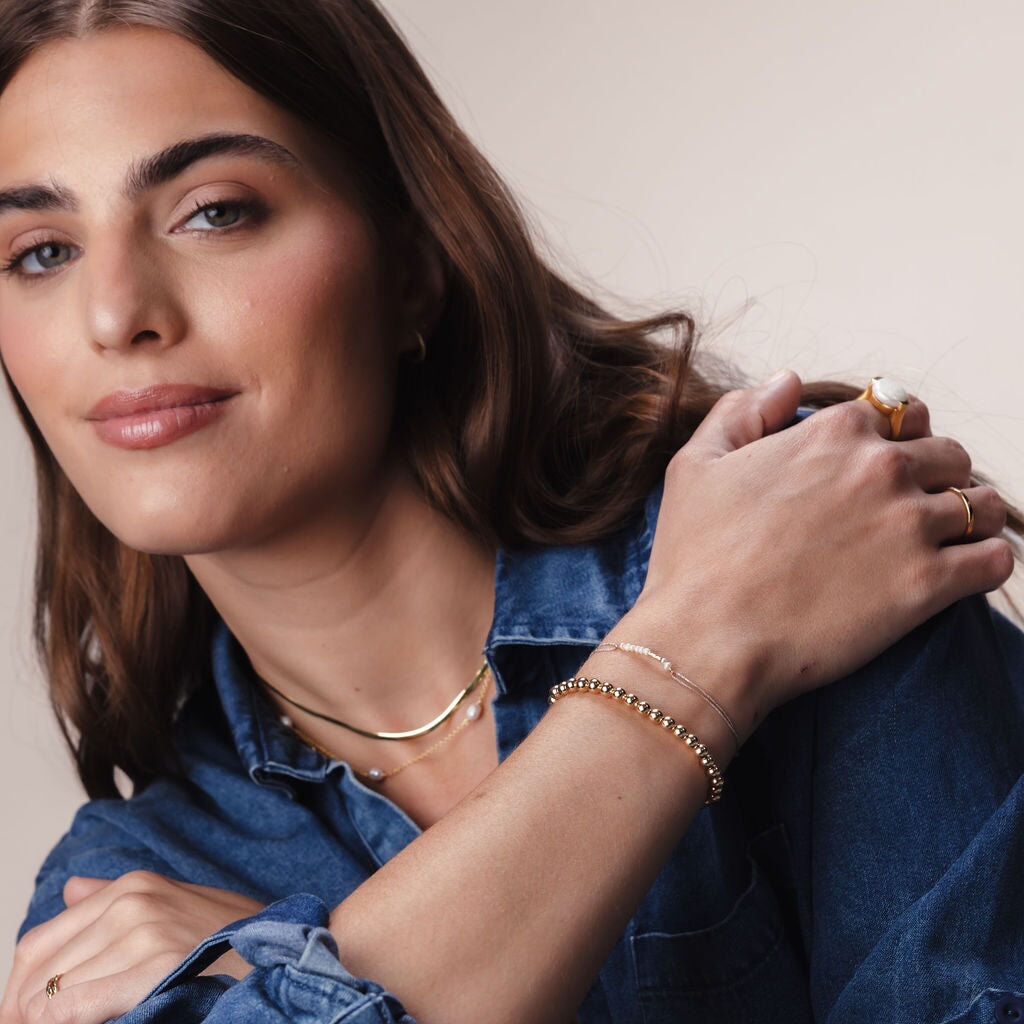 gold filled ball bracelet