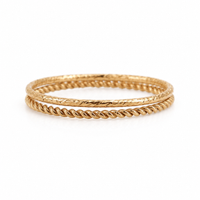 Double Stacking Texted Rings
