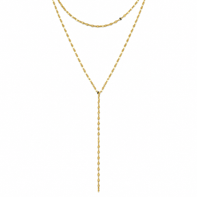 shimmery gold lariat chain