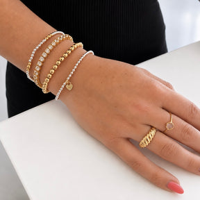 Erin 3mm Ball Bracelet with Heart