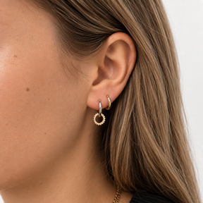 silver and gold hoop