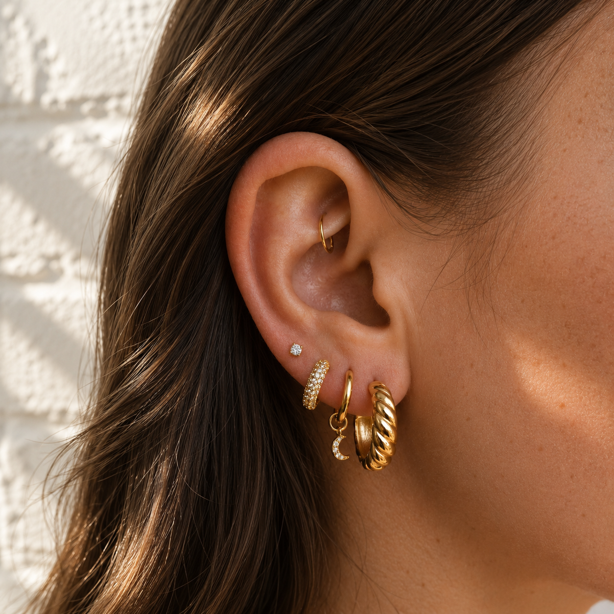 Taylor Single Tiny Hoop with Charm