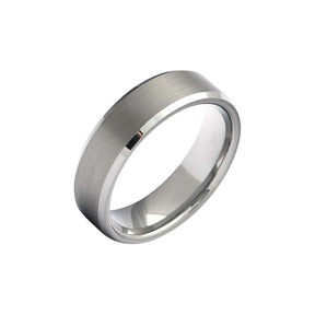 Brushed Flat Tungsten Ring