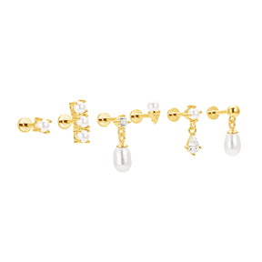 Pearl Flat Back Single Studs