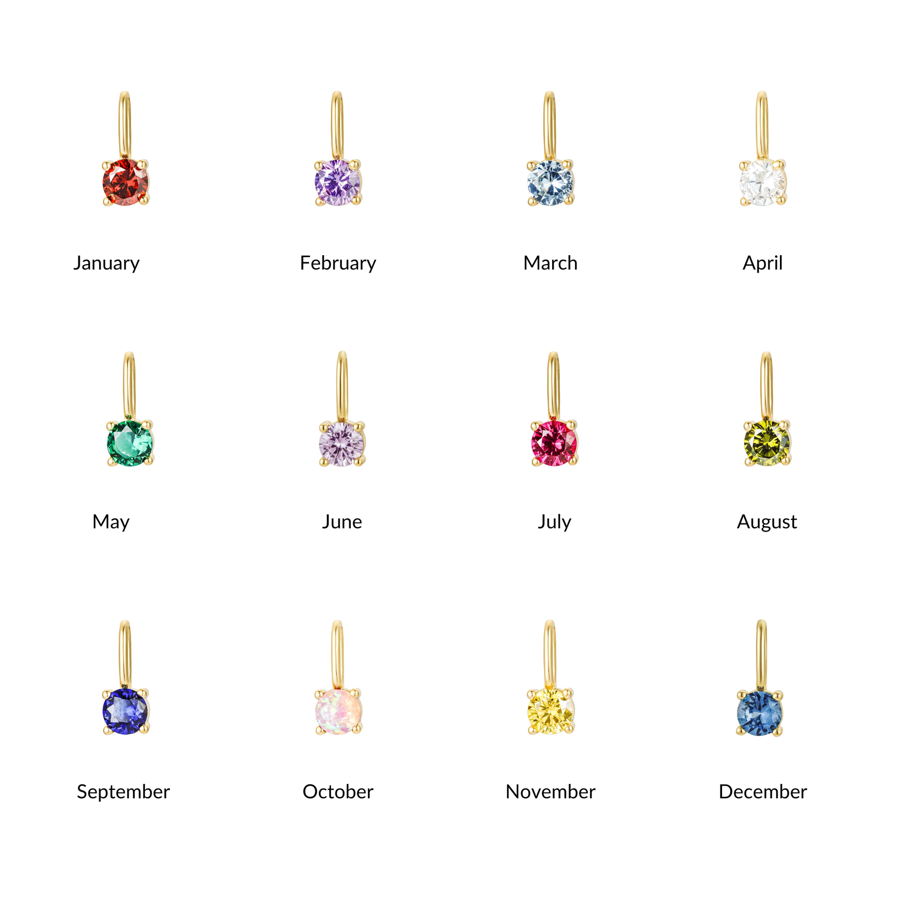 Charm Enhancer Paperclip Necklace with Birthstone Gold Vermeil