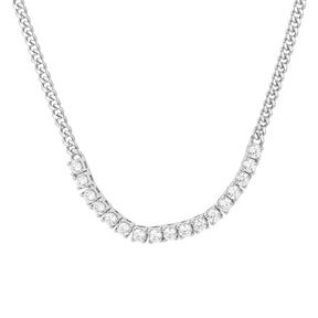 Tennis Bold Curb Necklace