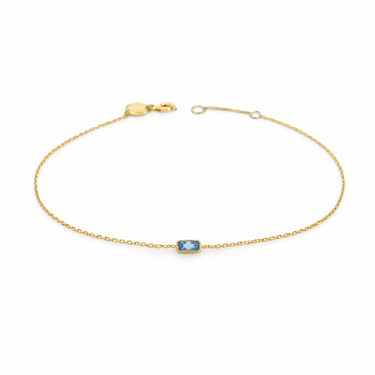 10K Gold Single Baguette Cut Bracelet