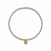 Erin 3mm Ball Bracelet with Heart