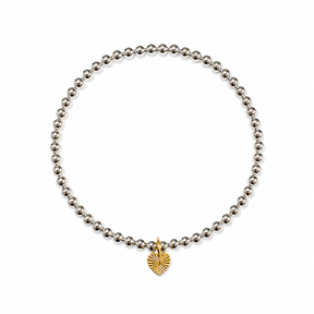 Erin 3mm Ball Bracelet with Heart