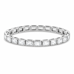 Bezel Emerald Tennis Stretchy Bracelet