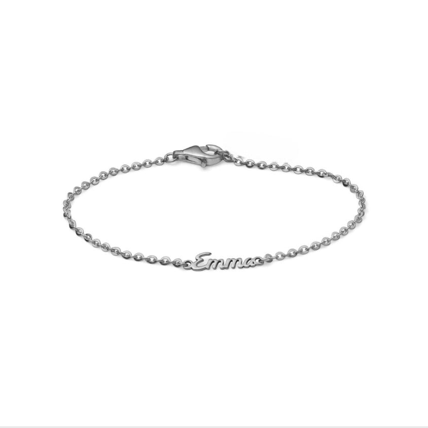 silver name bracelet made in canada