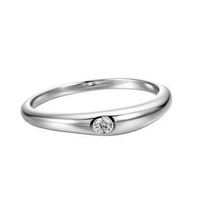 Organic Stacking Ring with Single Stone