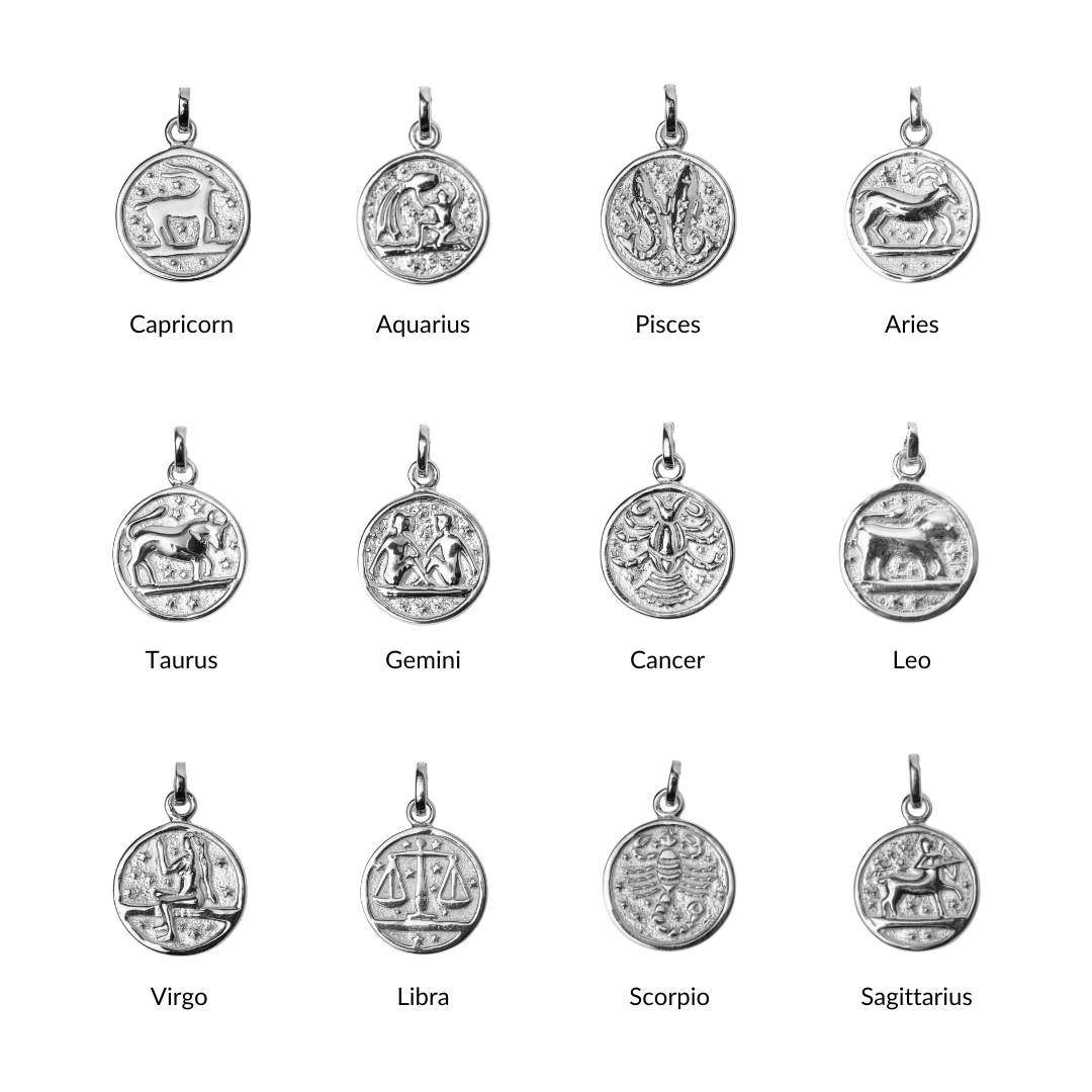 sterling silver zodiac vintage inspired charms 
