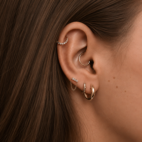 Pavé Chain Link Stud- Single