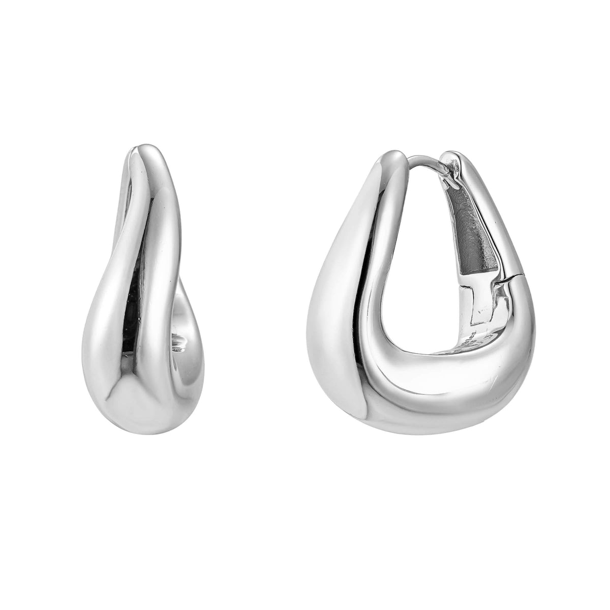 thick sterling silver hoops
