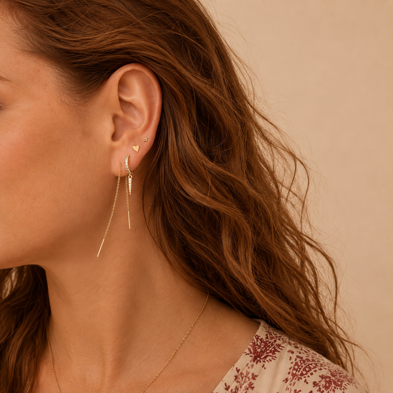 Crystal Spike Drop Huggie Hoops