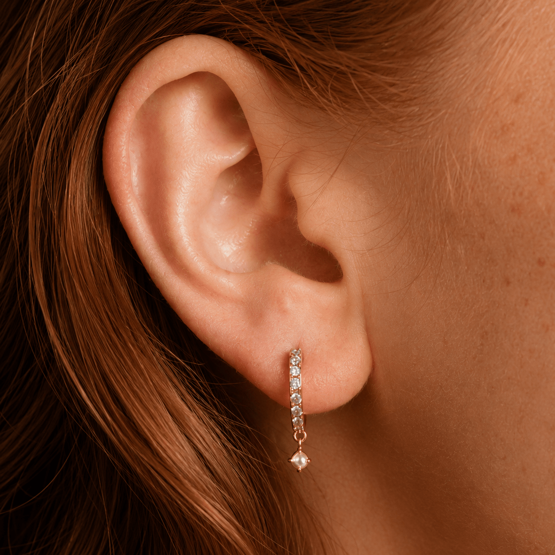 Pearl Drop Blue Hoops