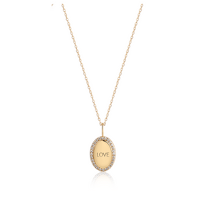 14K Gold Diamond Oval Necklace*
