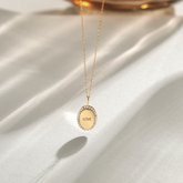 14K Gold Diamond Oval Necklace*
