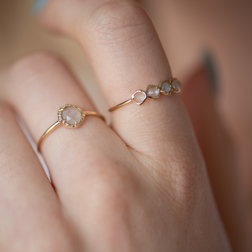 10K Gold Lara Moonstone Ring