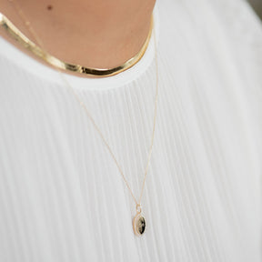 14K Gold Diamond Oval Necklace*
