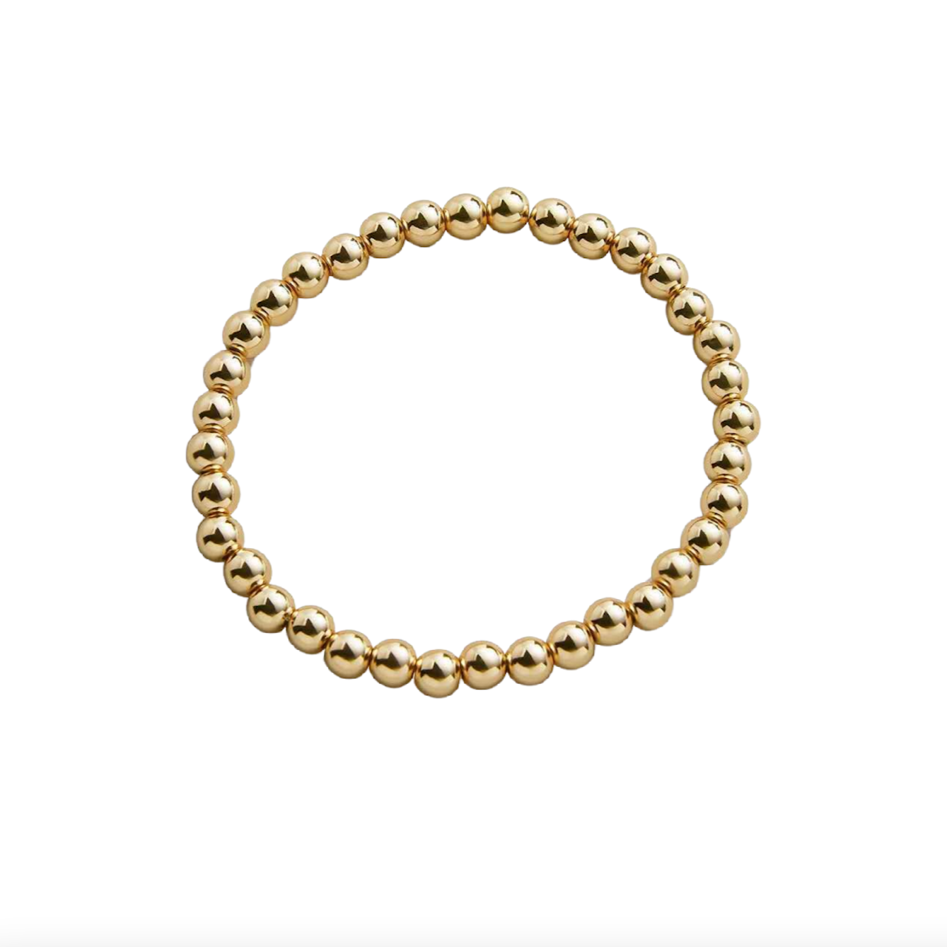 gold filled stretchy ball bracelet