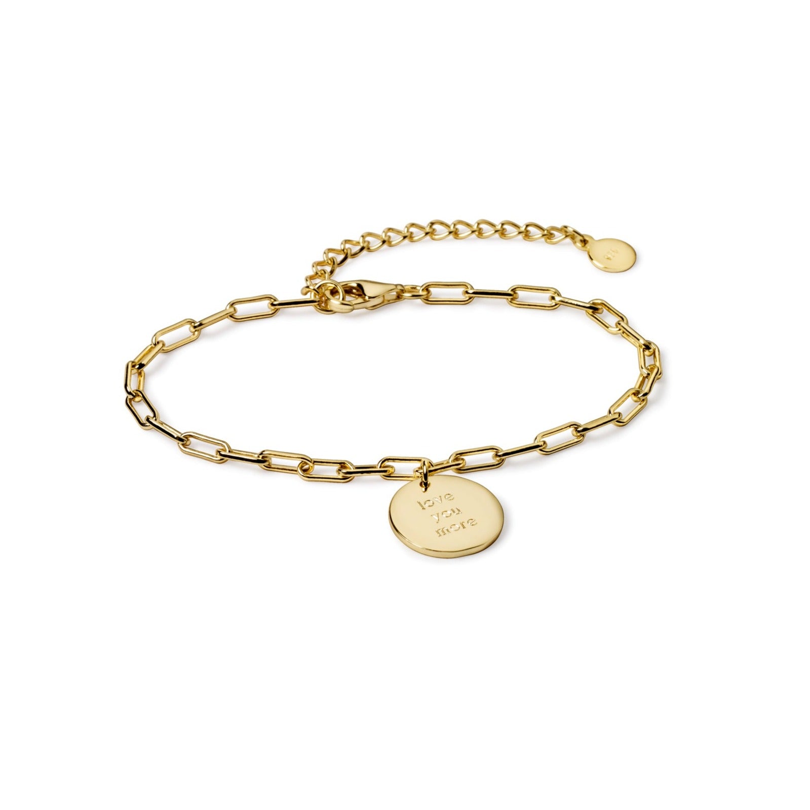 gold personalized paperclip chain bracelet