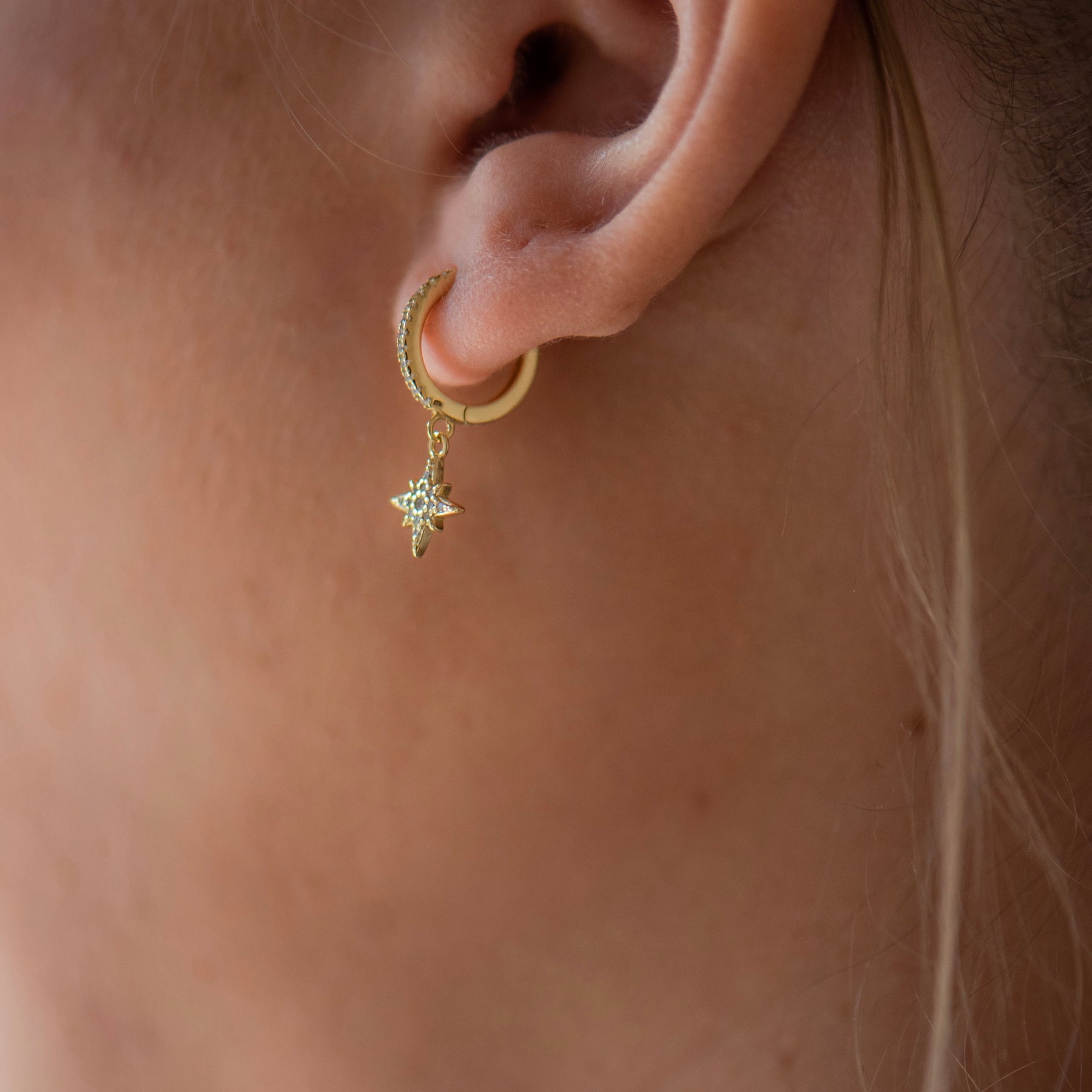 Galaxy Moon & Star Drop Hoops