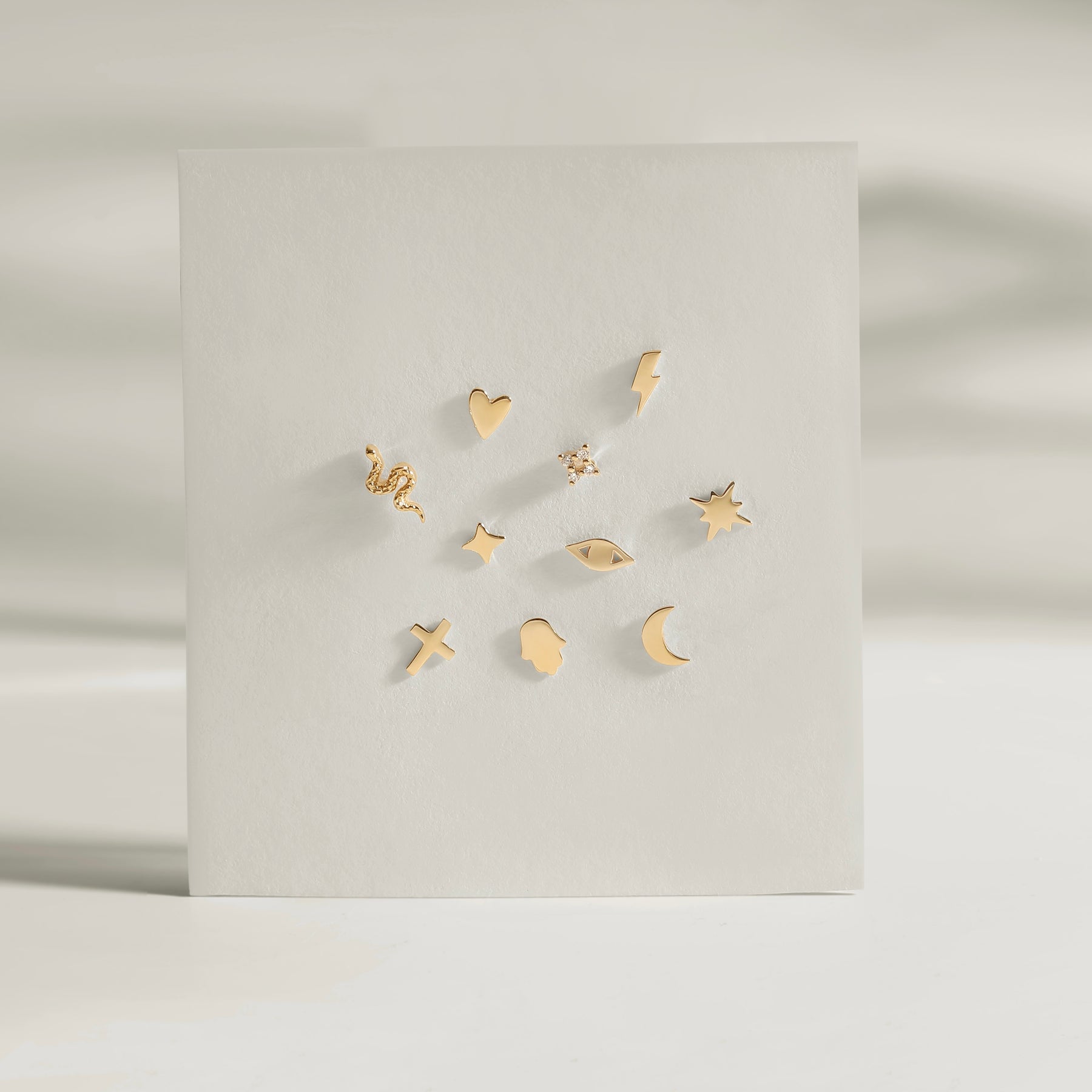 14K Gold Ava Heart Studs