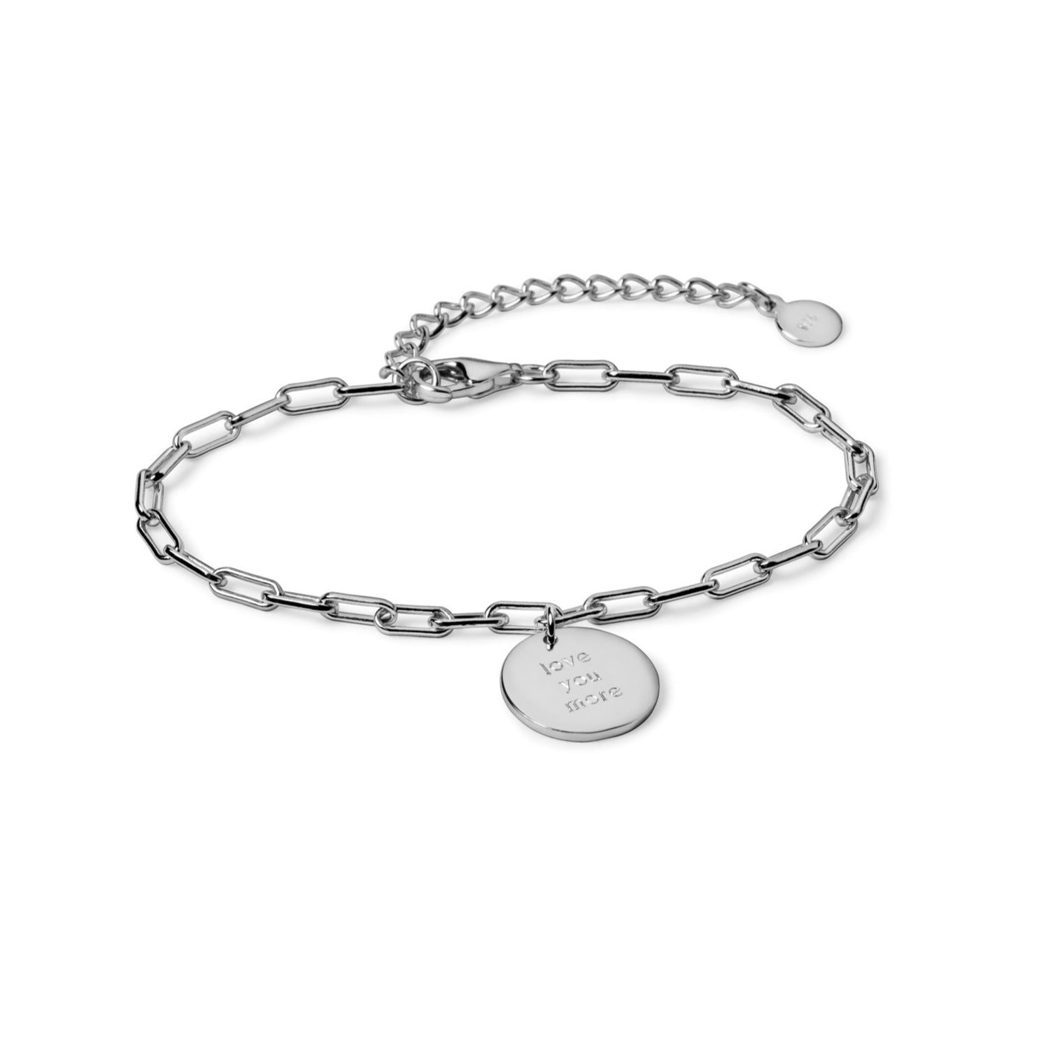 sterling silver personalized paperclip chain bracelet